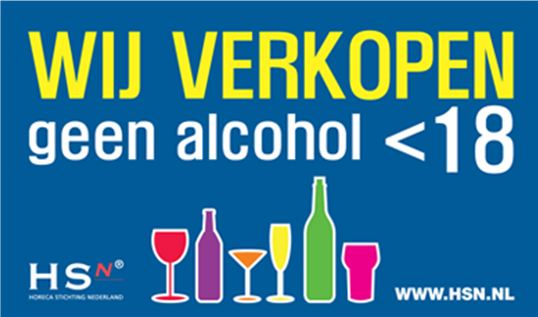 sticker geen alcohol onder 18