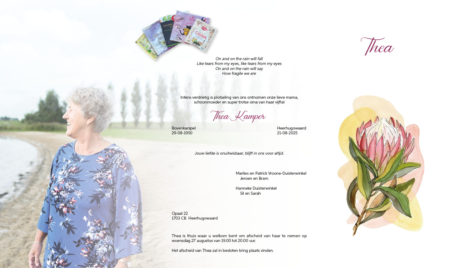 Rouwkaart Thea Kamper