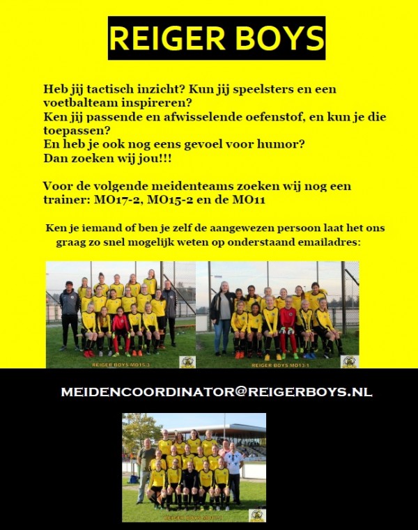 meidenteams zoeken trainer