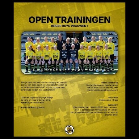 Open trainingen Reiger Boys vrouwen 1