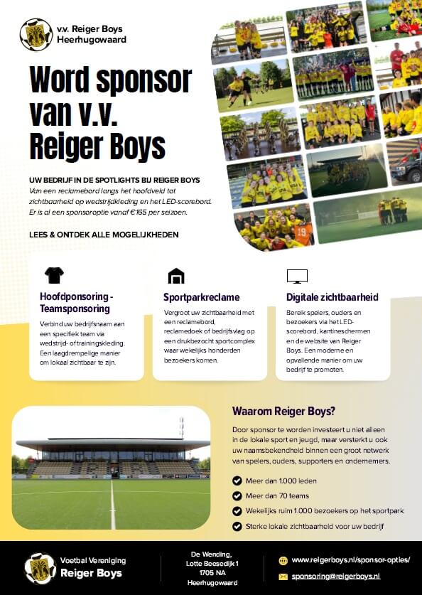 Word sponsor van Reiger Boys vertikaal