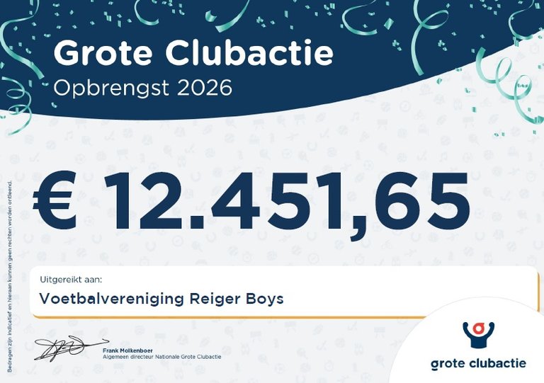 Cheque grote clubactie 2026